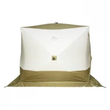 Палатка КУБ 2 Premium Long (трехслойная), оливковый-белый, Следопыт