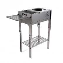 Мангал складной, 718х310х752 мм, со столиком и подставкой под казан, толщина 2 мм, в сумке, СЛЕДОПЫТ