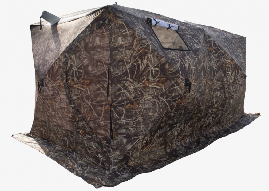 Палатка зимняя КУБ 3 Дубль (трехслойная, дышащая, камыш, москитная сетка)