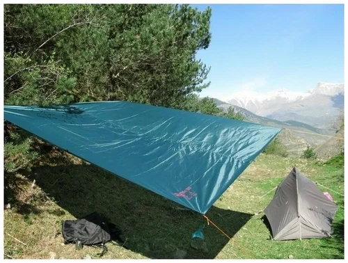 Tramp Тент 3 x 3 м (укрывной) зеленый цвет со стойками