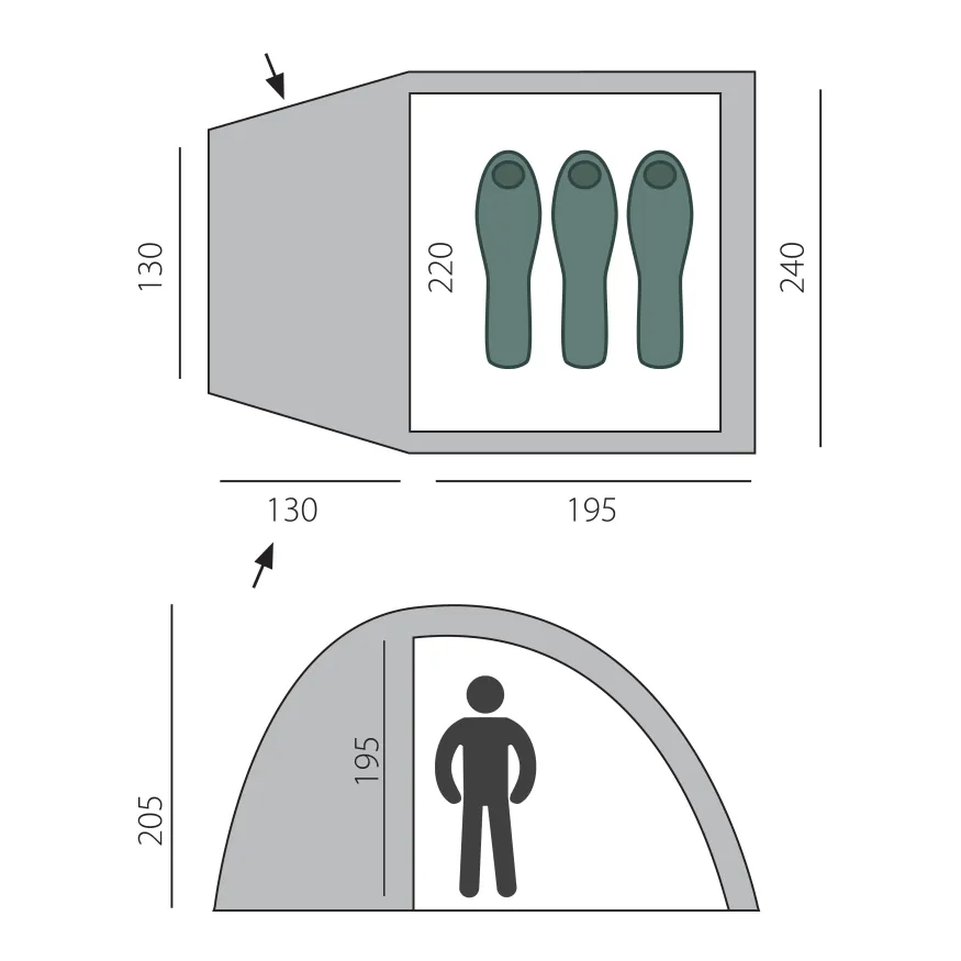 Палатка кемпинговая Dome 3, Btrace
