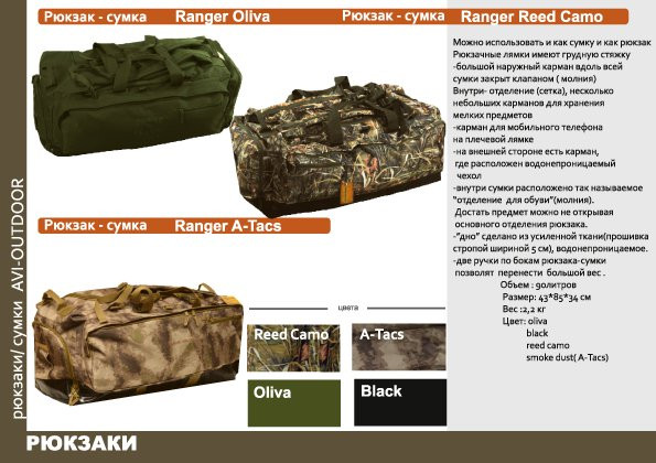 Рюкзак-сумка &amp;quot;AVI RANGER CARGOBAG&amp;quot; на 90 литров (чёрный)