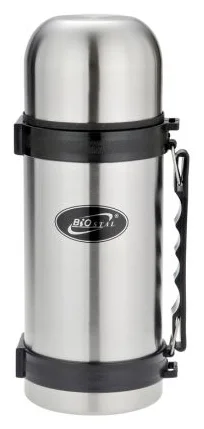 Термос Биосталь с узкой горловиной, пробкой с кнопкой и ручкой, 1,0 л