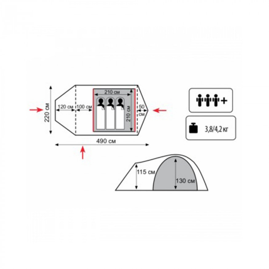 Палатка Tramp Lite Twister 3, зеленый
