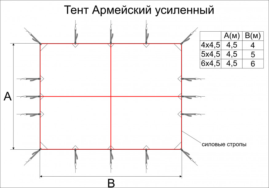 Тент Век 6x4,5 Армейский усиленный