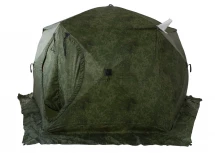 Палатка зимняя ЧУМ 2 (трехслойная, пиксель с выводом под трубу)