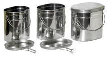 Набор высоких котелков - 3 шт. (5,0; 6,5; 8,5 л.) с крышками, Матрешка, крышки без ручек
